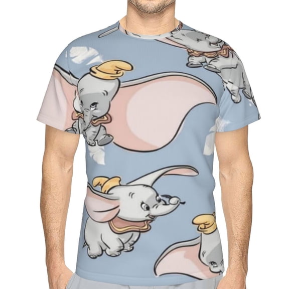 Unisex Adult Dumbo T-Shirts, 3D Graphic Novelty Shirts Crewneck Short Sleeve Tees for Men Women