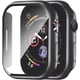 thumbnail image 3 of Smiling Paquete de 2 estuches con protector de pantalla de vidrio templado incorporado, compatible con Apple Watch Series 9 (2023) /Series 8 /Series 7 de 41 mm, estuche rígido para PC, cubierta protec, 3 of 4