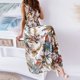 thumbnail image 5 of ICHUANYI Clearance Women's Fashion Bohemian V-Neck Loose Sleeveless Print Ankle-Length Dress(White, XL) ICHUANYI WER2023080710196, 5 of 8