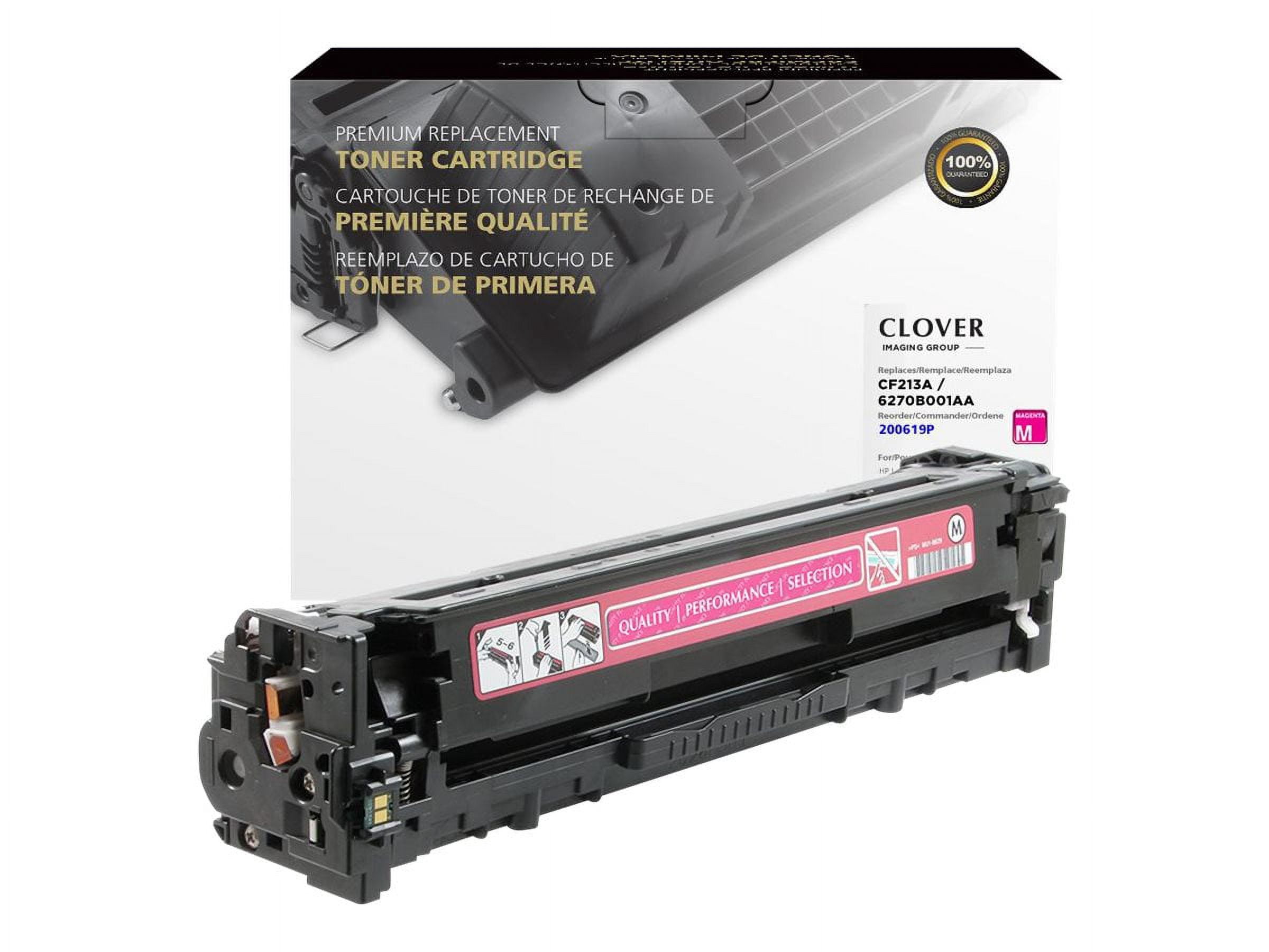 Remanufactured Clover Technologies Toner Cartridge, Alternative for HP, Canon 131A, 131 (CF213A, 6270B001AA), Magenta, Laser, 1800 Pages, 1 Each