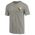 thumbnail image 2 of Men's Heathered Gray Georgia Tech Yellow Jackets Left Chest Distressed Logo Tri-Blend T-Shirt, 2 of 3