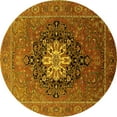 thumbnail image 1 of Ahgly Company Indoor Round Oriental Yellow Industrial Area Rugs, 3' Round, 1 of 4