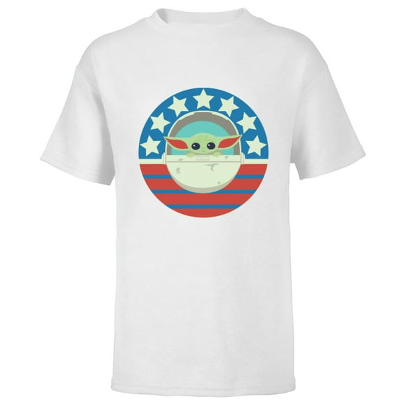 Star Wars The Mandalorian the Child Americana - Short Sleeve T-Shirt for Kids – Customized-White