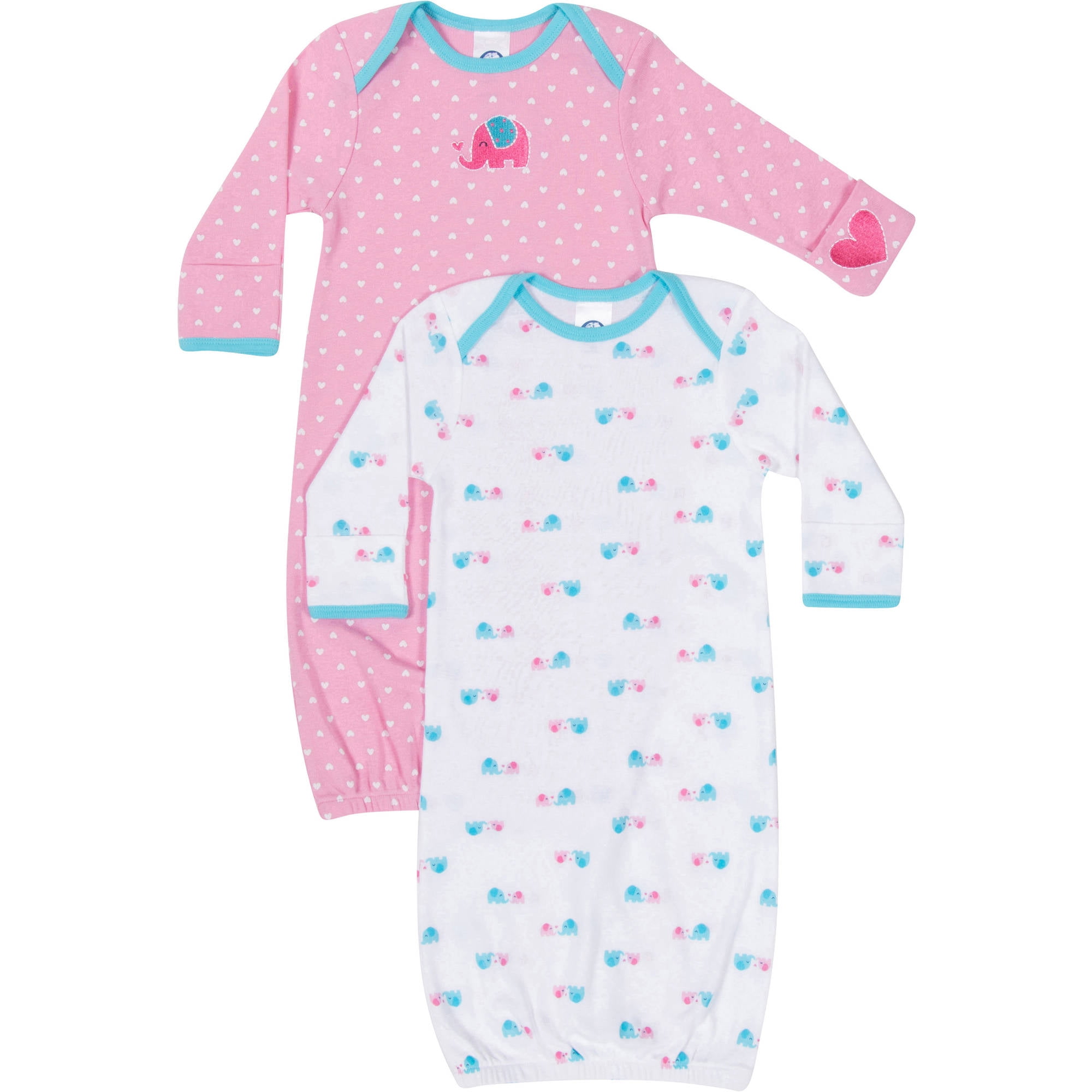 gerber 2pk lap shoulder gown girl a walmart com