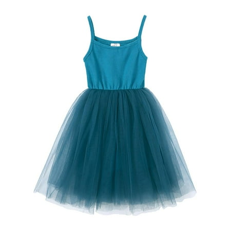

Toddler Girls Suspender Dress Sleeveless Mesh Skirt Little Girl Skirt 9Months-8Years