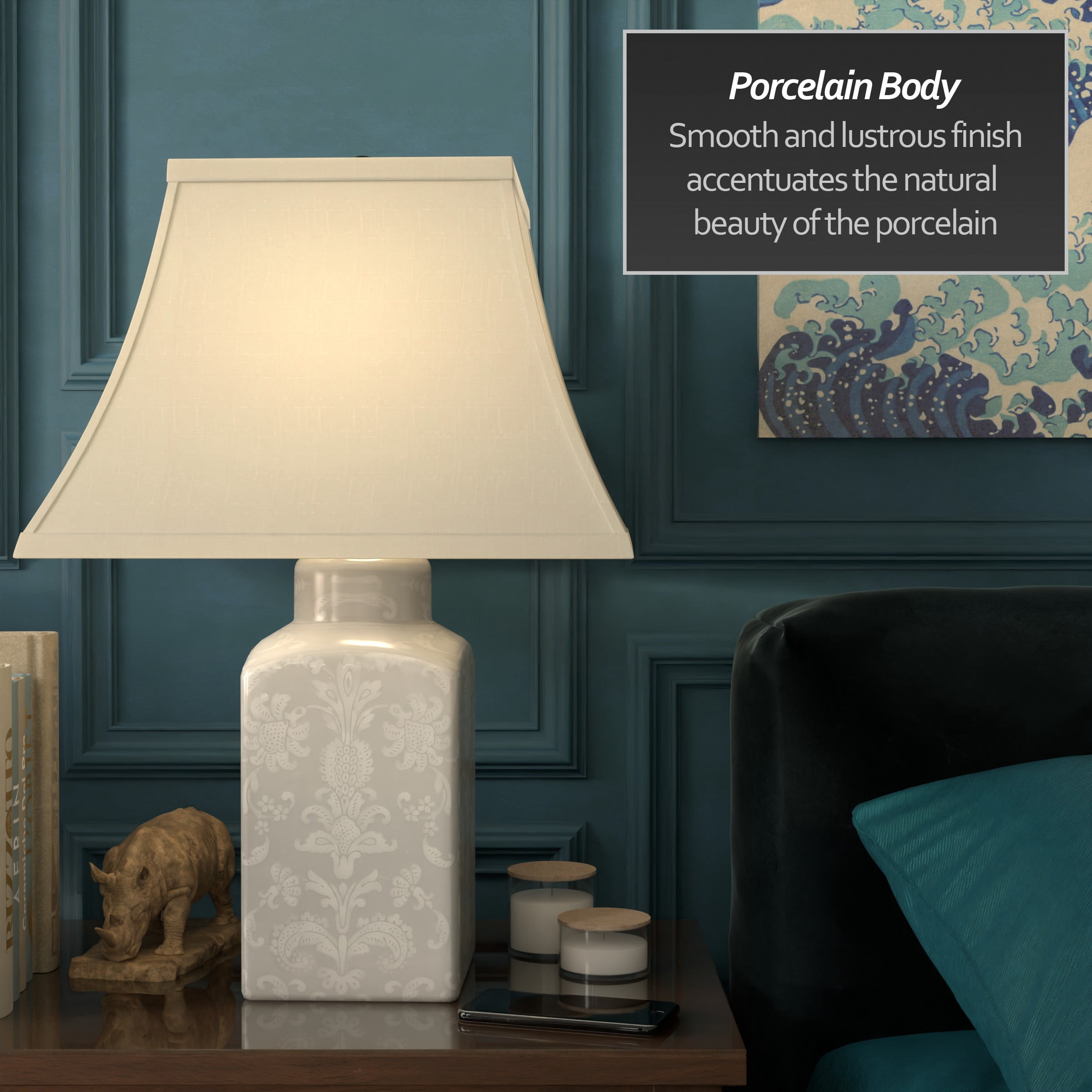 Victorian Lace Porcelain Lamp