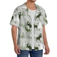 thumbnail image 2 of Kdxio Men's Hawaiian Shirt for Men Short Sleeve Shirt green plaid Moose tree Summer Casual Holiday Beach Button Down T-Shirts, 2 of 5