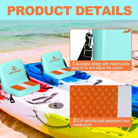 Inflatable Kayak  with Back Support, Paddle Board Accessories, Foldable  , Ergonomic Anti-Slip Design, High Load Capacity