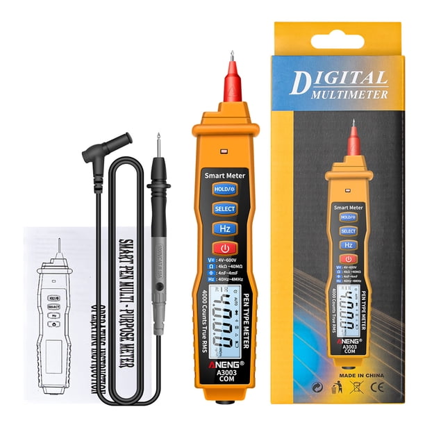 Digital Pen Multímetro NCV AC / DC Voltímetro Ohmímetro Resistencia Capacitancia Frecuenc ANENG Multímetros