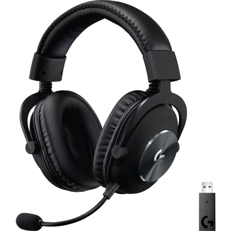 Logitech G PRO X Wireless LIGHTSPEED Gaming Headset with Blue VO!CE Mic Filter Tech, 50 mm PRO-G Drivers, and DTS Headphone:X 2.0 Surround Sound, 20+ Hour Battery Life, for PC, PS5, PS4, Switch, Black