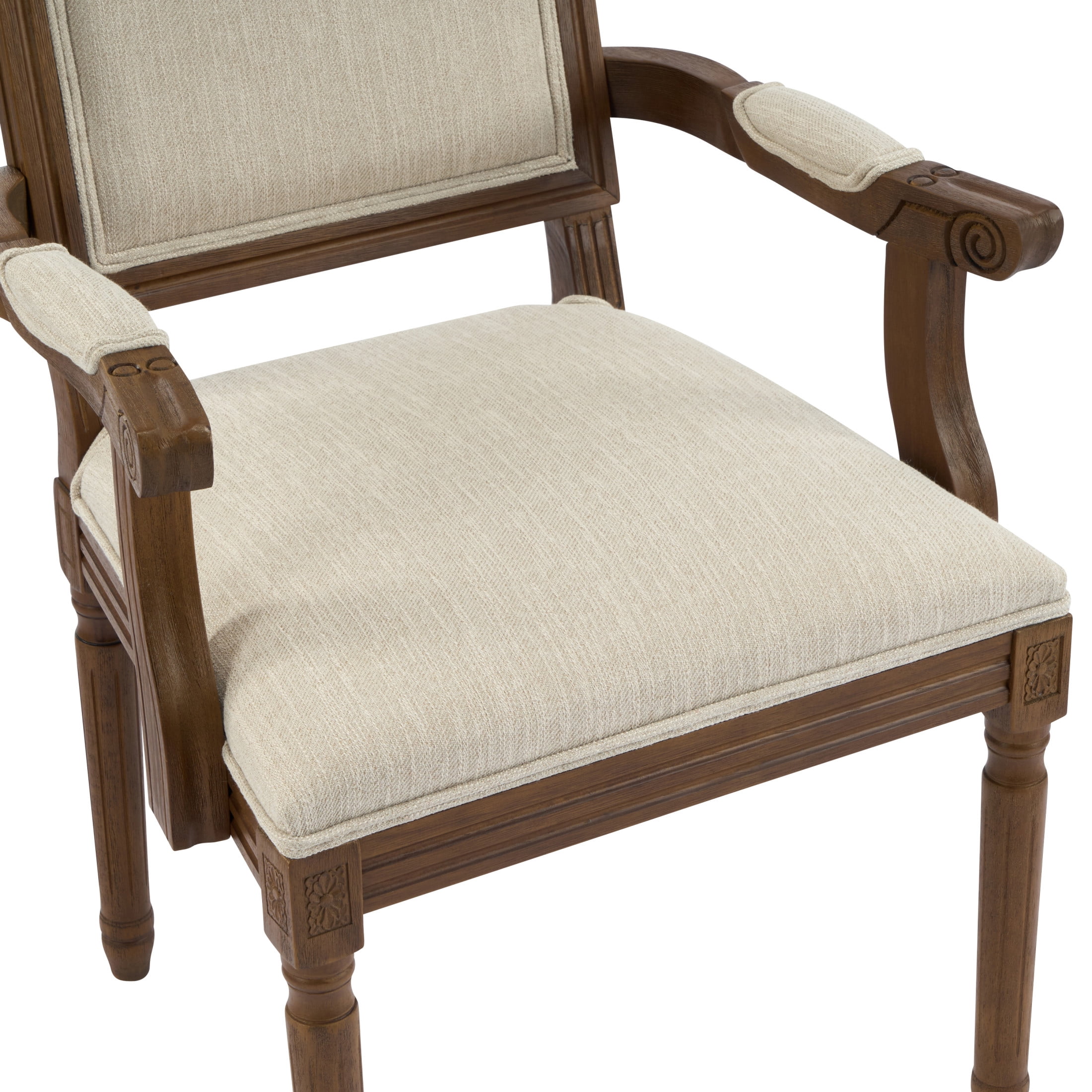 Christopher Knight Home 7-Piece French Country Dining Set, 95" Table with Upholstered Chairs, Natural+Walnut+Beige