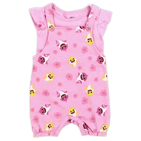 

Baby Shark Baby Girls Shortall Set Sizes 12-24 Months