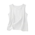 thumbnail image 2 of ECZHAW Clearance,Dressy Tank Tops for Women Cotton Linen Gauze Shirts Sleeveless Summer Tunic Top Loose Fit Lightweight Casual Blouses, 2 of 4