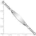 thumbnail image 2 of Auriga Fine Jewelry 14K White Gold Semi-Solid Figaro Link Id Bracelet 8 inch for Women, 2 of 5