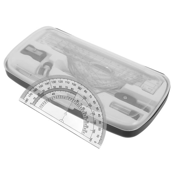 WORGEOUS 1 Set Geometry Compass Set with Protractor Ruler and More Math Geometry Kit Protractor and Compass for Geometry for Kids