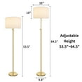 thumbnail image 2 of KAWOTI 64.5'' Adjustable Height Floor Lamp for Living Room Office, Modern Standing Floor Lamp with Pull-Chain Switch, Antique Brass, 2 of 7