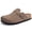 Mocha, variant on Suede Clogs for Women Cork Footbed Leather Sandals Arch Support Potato Shoes with Adjustable Buckle, Taupe