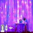 thumbnail image 2 of Curtain String Light 300 LED 8 Lighting Modes Fairy Lights Remote Control USB Powered Waterproof Lights for Christmas Bedroom Party Wedding Home Garden Wall Decorations - 4 Colors, 2 of 7