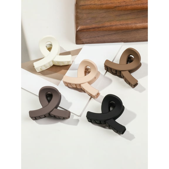 5 Pcs Small Flower Hair Claw Clips for Women Girls,Matte Rectange Jaw Clips,Semicircle Barrettes for Thin Hair