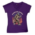 thumbnail image 5 of American Legend Bigfoot Women's V-Neck T-shirt Patriotic Funny Sasquatch Fan 4 July USA Flag Beer BBQ Tailgate Party Tee, 5 of 7