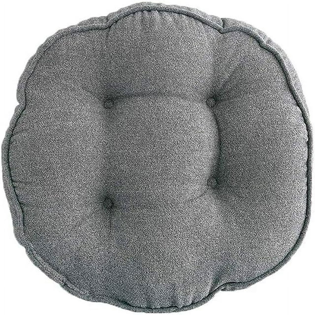 Nvzi Almohadillas suaves para silla de 18 pulgadas de diámetro, súper cómodas, gruesas, de color sólido, redondas, para cocina, comedor, sillas de oficina (gris, 18" x 18")