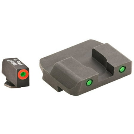 Spartan Plasma Pistol - AmeriGlo Spartan Tactical Operator Sights for Glock 17, 19, 22, 23, 24, 26, 27, 33, 34, 35, 37, 38, 39, Green/Green, ProGlo Front Sight with Orange Outline, Pro-Operator Tritium Rear