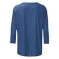 thumbnail image 5 of T-shirts à Col Roulé à Manches Longues pour Femmes en Verre Rouge de Noël, Imprimés, Col Rond, Trois Longs, T-Shirt pour Femmes à Manches Trois-Quarts, Décontracté, T-Shirt à Manches Longues pour Femmes, Haut de Superposition, 5 of 5