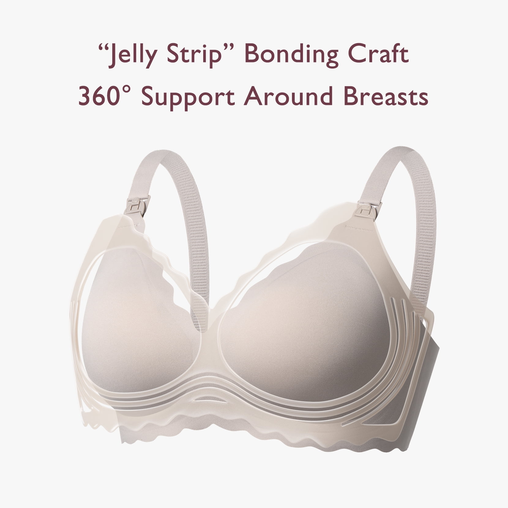 Momcozy Nursing Bras for Breastfeeding, FB016 Jelly Strip Support