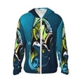 thumbnail image 1 of Fotbe Largemouth Bass Fish Chaqueta con Protección Solar UPF 50+ para Hombre y Mujer, Camisa con Capucha y Bolsillos-XX-Large, 1 of 7