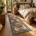 thumbnail image 6 of Washable Runner Rug, 2x7 Non-Slip Boho Vintage Hallway Rug Runner with Rubber Backing, Stain Resistant Distressed Carpet Runner for Bedroom, Kitchen, Laundry, Entrance, 6 of 6