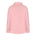 thumbnail image 5 of TKLPEHG Women's Button Down Shirts Long Sleeve Dress Shirts Lace Stitching Collared Work Office Solid Blouses Tops (Hot Pink,XXL), 5 of 6