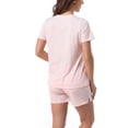 thumbnail image 3 of INSPIRE CHIC Women's Sleepwear Crew Neck Nightwear with Shorts Loungewear Pajama Set M Pink Cat, 3 of 5
