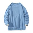 thumbnail image 3 of zuwimk Sweatshirts For Men With Designs,Men's Warm Crew Neck Sherpa Lined Pullover Sweatshirt Sky Blue,XL, 3 of 4