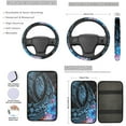 thumbnail image 3 of Yuyamidu Blue Polynesia Car Seat Cover Full Set with Auto Seat Belt Cover Hibiscus Steering Wheel Cover Center Console Pad Keychain Lipstick Sleeve Coasters Auto Decor, 13 PCS Set, 3 of 6