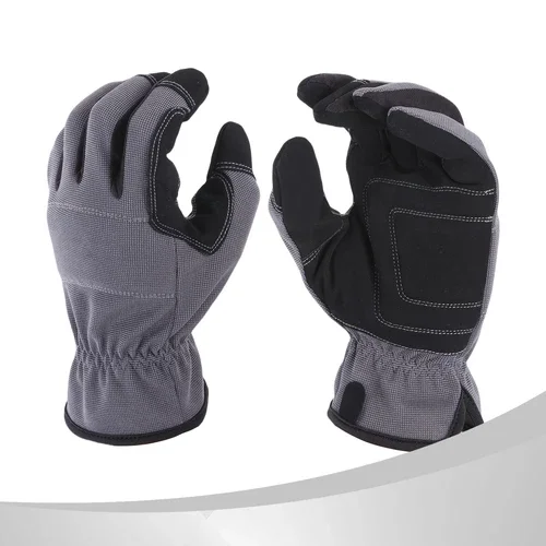 Multi-Purpose Construction Gardening Utility Mechanic Work Gloves Gray 2Pairs