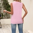 thumbnail image 4 of KDDYLITQ Tank Tops for Women Pleated Sleeveless Shirts V Neck Casual Tshirts Trendy Spring Cute Blouses Pink M, 4 of 6