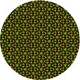 thumbnail image 1 of Ahgly Tapis Rond Lavable en Machine Intérieur Transitionnel Jaune Foncé Vert, 6 Pieds Rond, 1 of 7