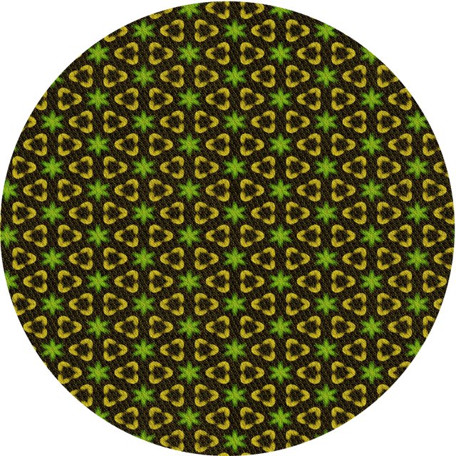 Ahgly Tapis Rond Lavable en Machine Intérieur Transitionnel Jaune Foncé Vert, 6 Pieds Rond