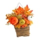 thumbnail image 5 of Cesta de Flores Artificiales con Calabazas Bayas Hojas de Arce Macarena Corona colgante de puerta delantera, 5 of 8
