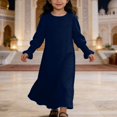 thumbnail image 2 of TBWNWG Elegant Floral Lace Hem Round Neck Pure Color Party Gown Dress For Girls Celebrations And Special Events,Size 3-4 Years, 2 of 4