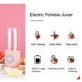 thumbnail image 4 of Generic Portable USB Rechargeable 500ml Pink Stainless Steel Blender Cup with Dual Blades for Fresh Juices On-the-Go, 4 of 6