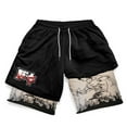 thumbnail image 4 of Baki Hanma-pantalones cortos de gimnasio para hombre, ropa deportiva de secado rápido, con estampado 3D de Manga, 2 en 1, 4 of 5