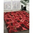thumbnail image 3 of Ahgly Company Machine Washable Indoor Round Transitional Lava Red Area Rugs, 6' Round, 3 of 7