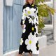 thumbnail image 3 of Vestido largo retro pop de flores pequeñas en blanco, negro y amarillo de los años 60 Ropa de mujer vestidos vestidos de playa, 3 of 4