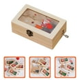 thumbnail image 2 of Christmas Music Box Manual Melody Box Wooden Hand-cranked Music Box Decoration, 2 of 9
