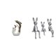 thumbnail image 1 of Escultura moderna abstracta de cerámica con forma de familia de delfines y conejos para soporte de TV, chimenea, oficina, sala de estar, mesa de centr, 1 of 8