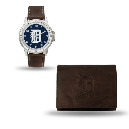 Detroit Tigers Brown Watch/wallet Gift Set