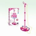 thumbnail image 2 of Ensemble de Support de Microphone de Karaoké pour Enfants avec Haut-Parleur Intégré et Prise Mp3, Microphone Jouet à Hauteur Réglable pour Chanter, Jeu d'Imitation et Jeunes Artistes Aspirants, 2 of 9