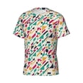 thumbnail image 5 of Vsdgher Colorful Spots Print Men's Dry Fit Mesh Athletic Shirts Moisture Wicking Tennis T-Shirt Tops, 5 of 9