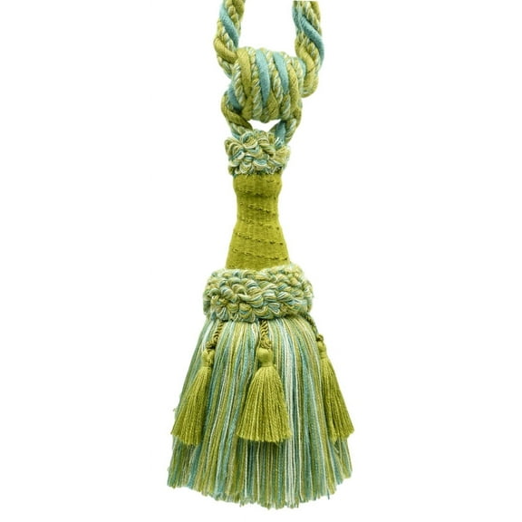 DECOPRO Beautifully Handcrafted Curtain & Drapery Tassel Tieback with Matte Finish, Tassel Length 6" (15cm), Spread 30" (76cm) # TBEMP6, #W162 Sold Individually